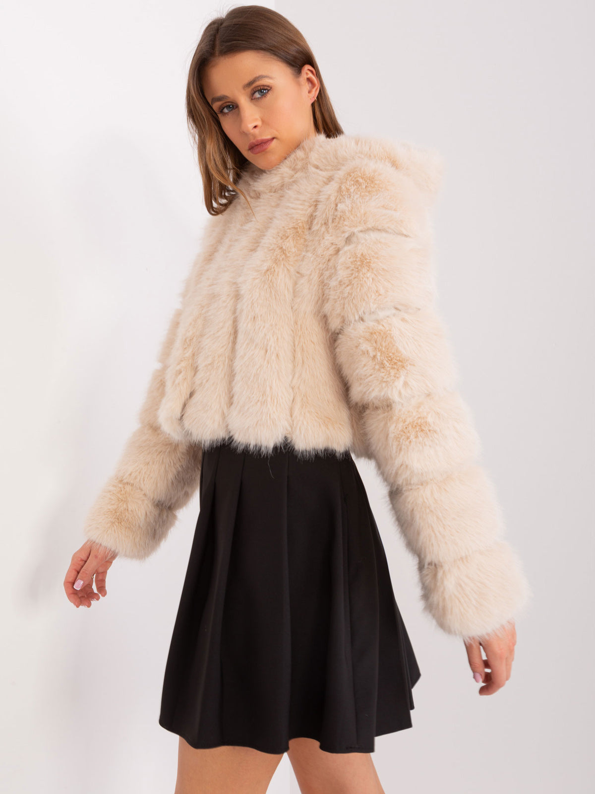 MELFIA Cropped Faux Fur Jacket