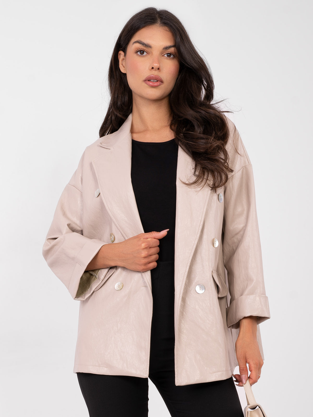 MELFIA   Oversize-Jacke aus Kunstleder