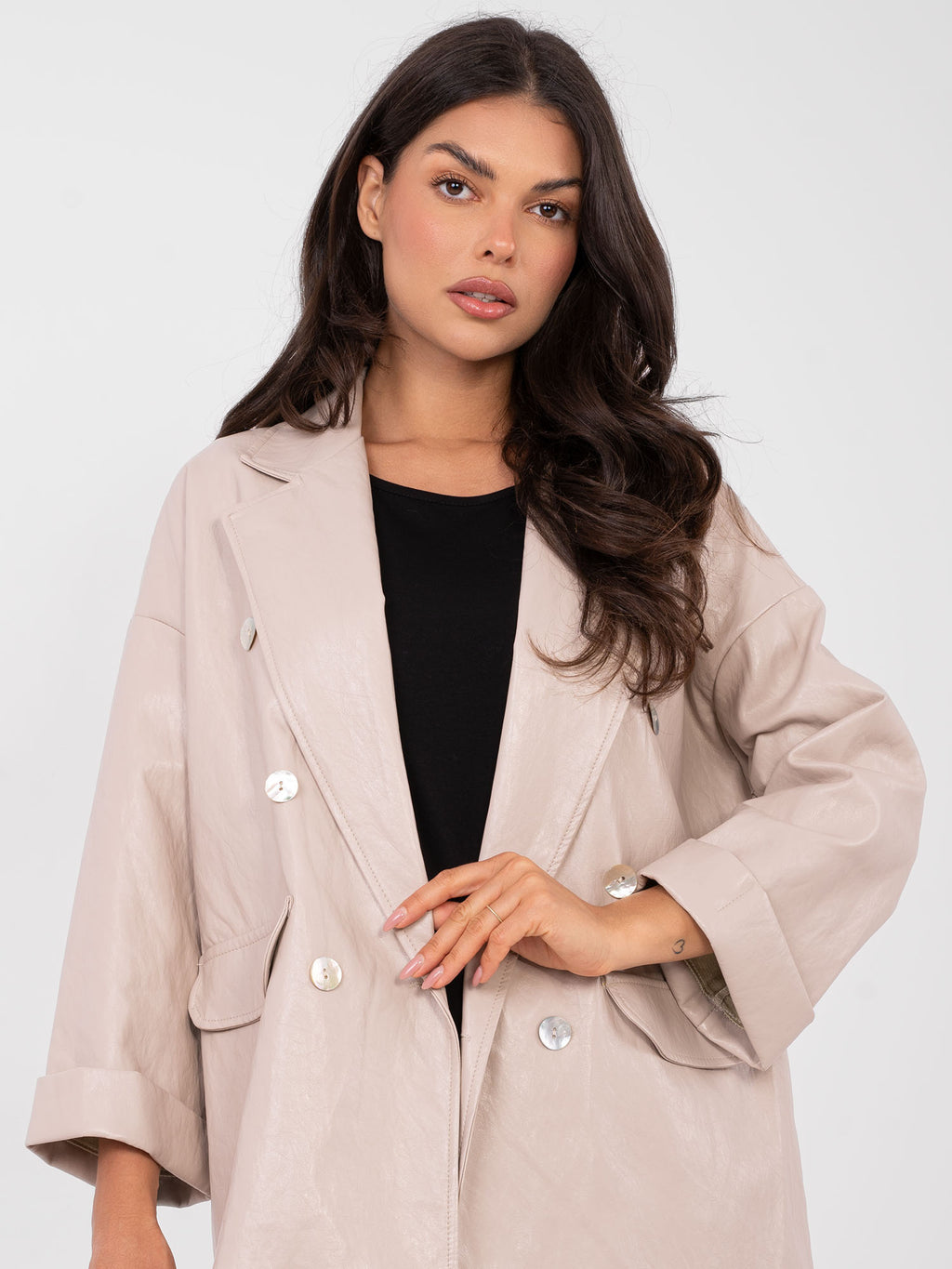 MELFIA   Oversize-Jacke aus Kunstleder