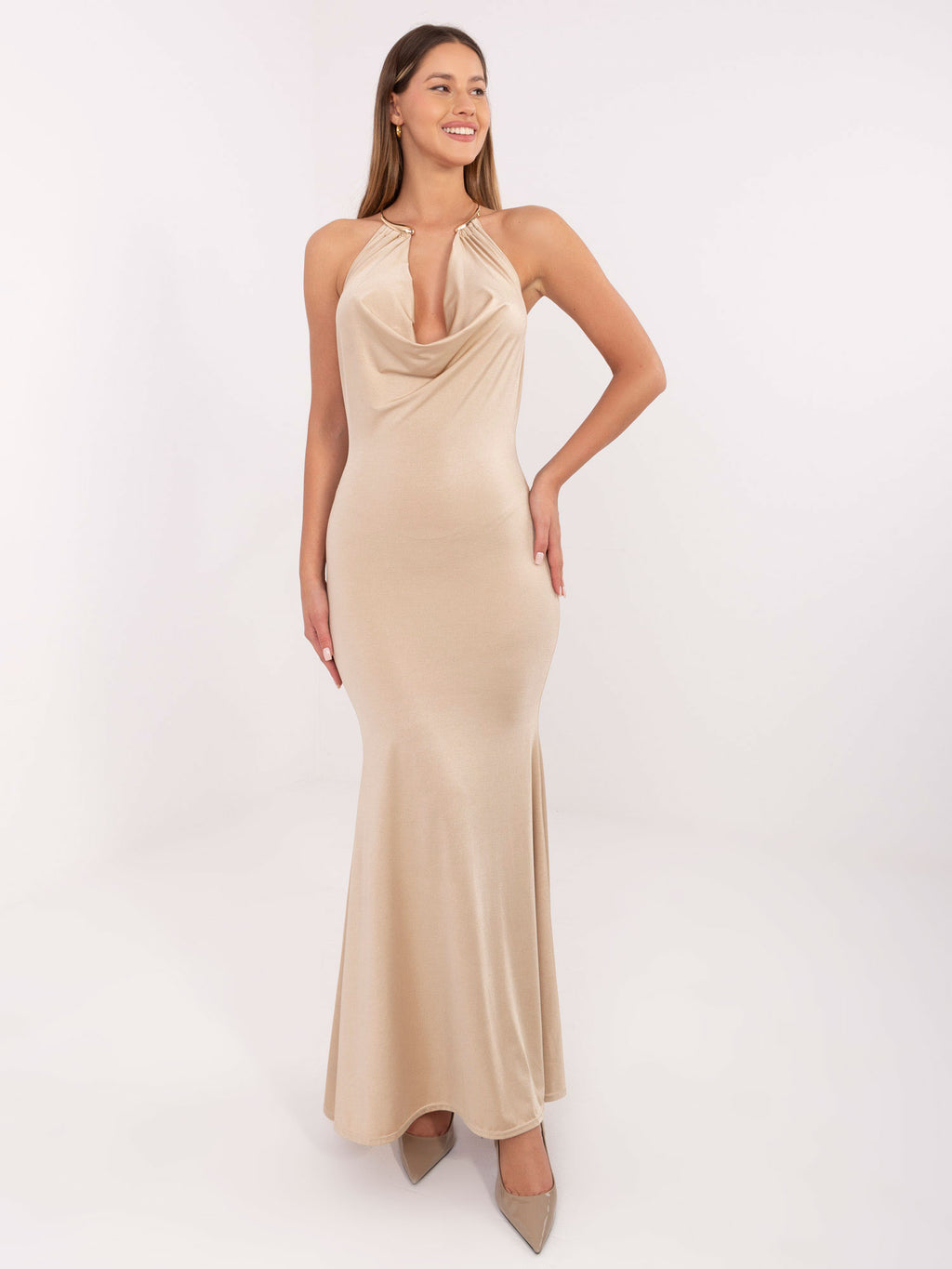 MELFIA Open Back Maxi Evening Dress