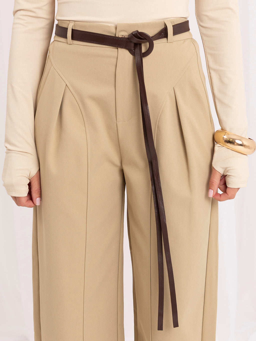 MELFIA Belted Wide Leg Trousers