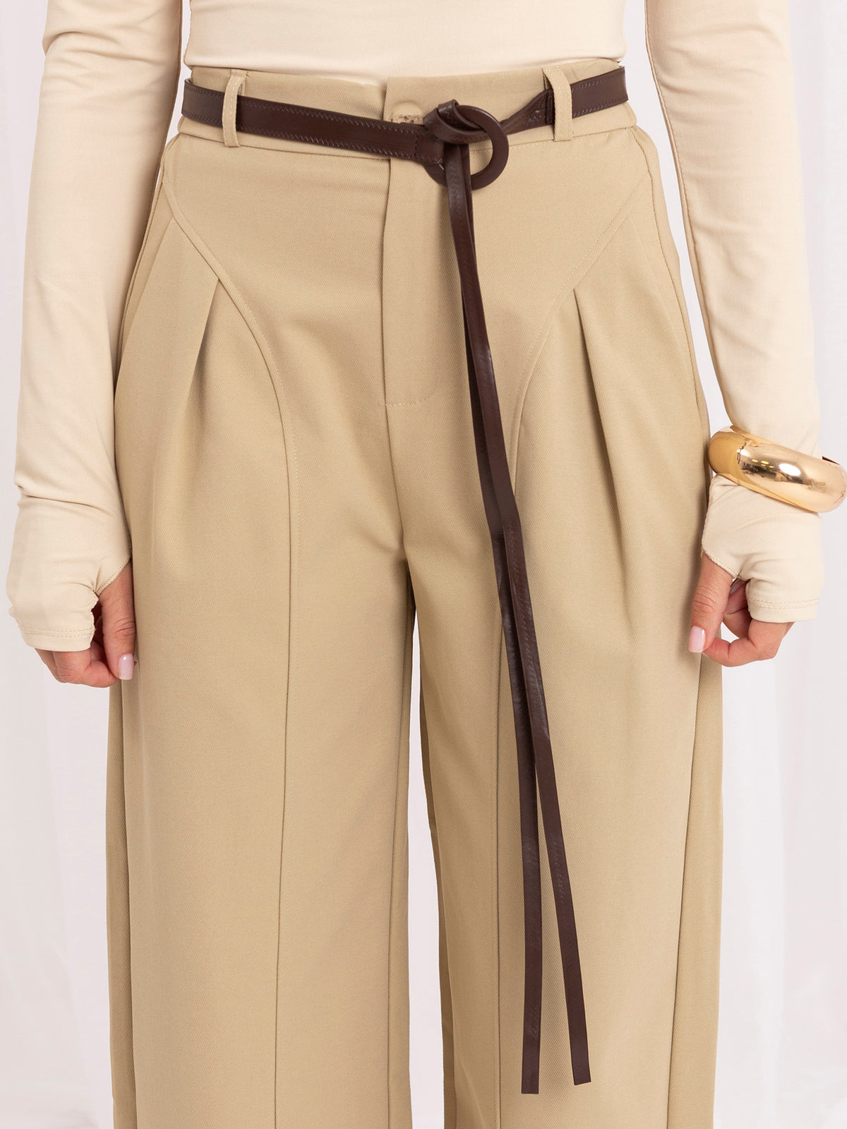 MELFIA Belted Wide Leg Trousers