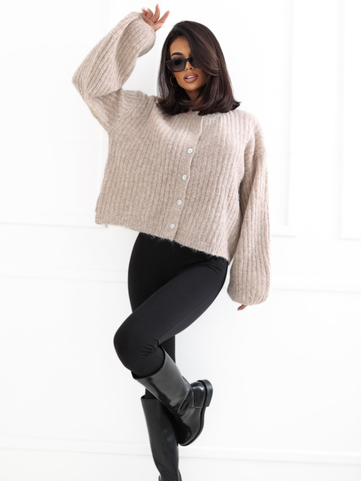 MELFIA Oversized Striped Cardigan