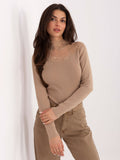 MELFIA® Taillierter Rippstrick-Pullover
