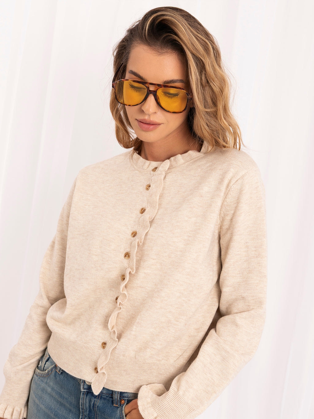 MELFIA Buttoned Knit Cardigan