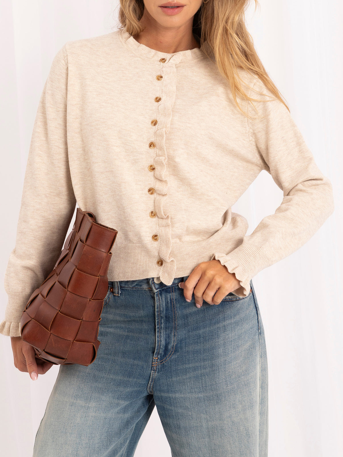 MELFIA Buttoned Knit Cardigan