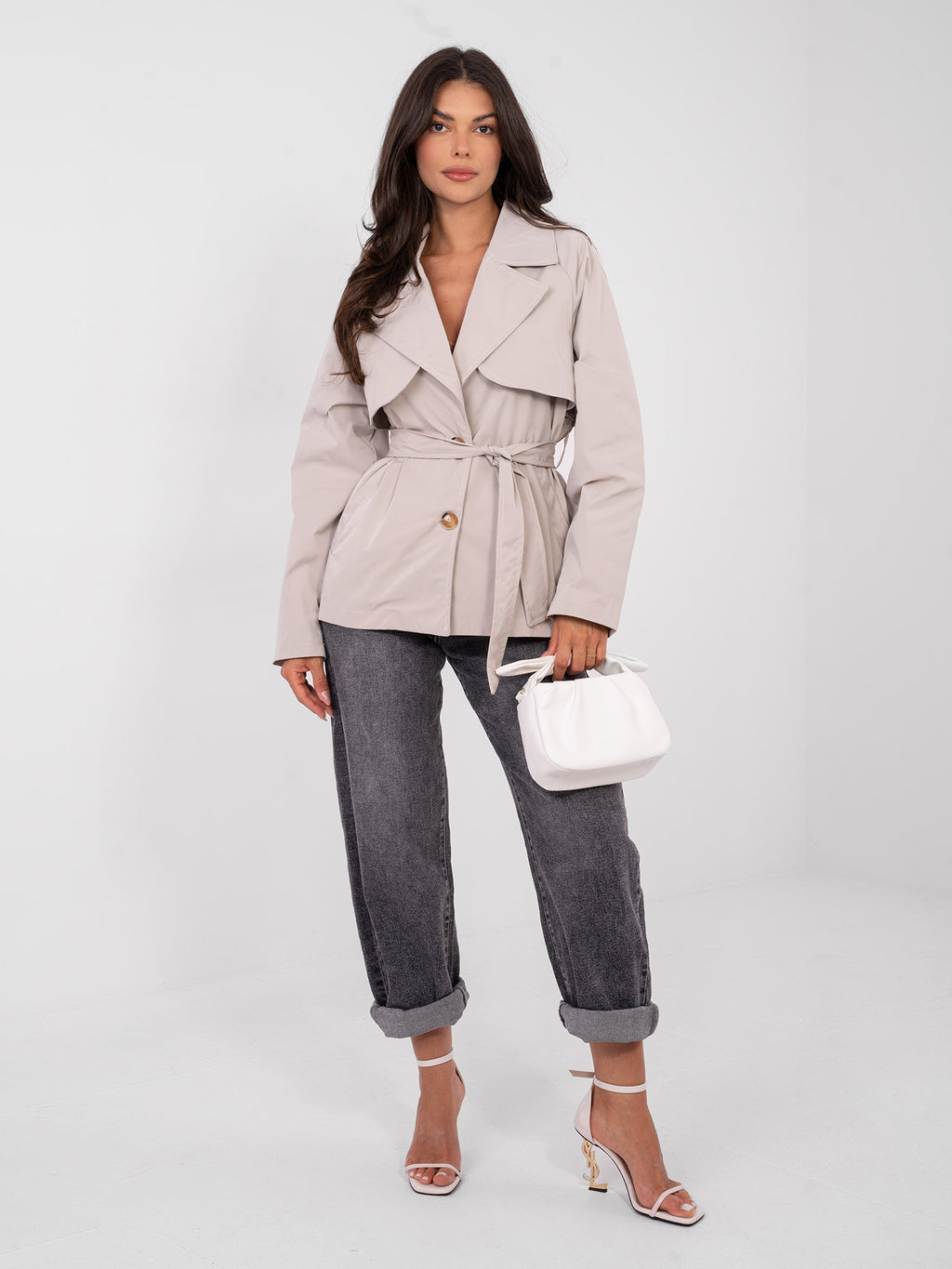MELFIA Cropped Trench Coat
