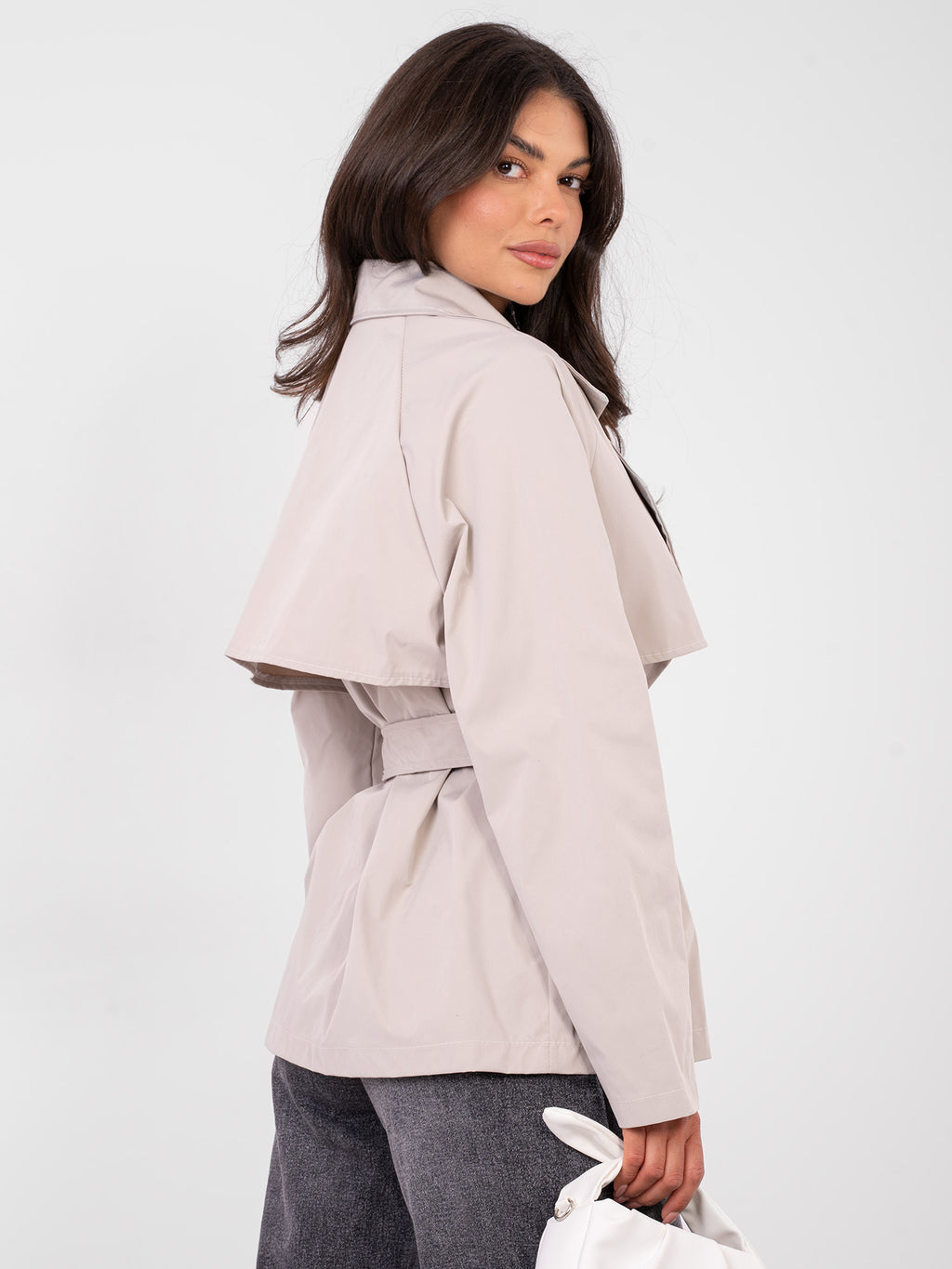MELFIA Cropped Trench Coat