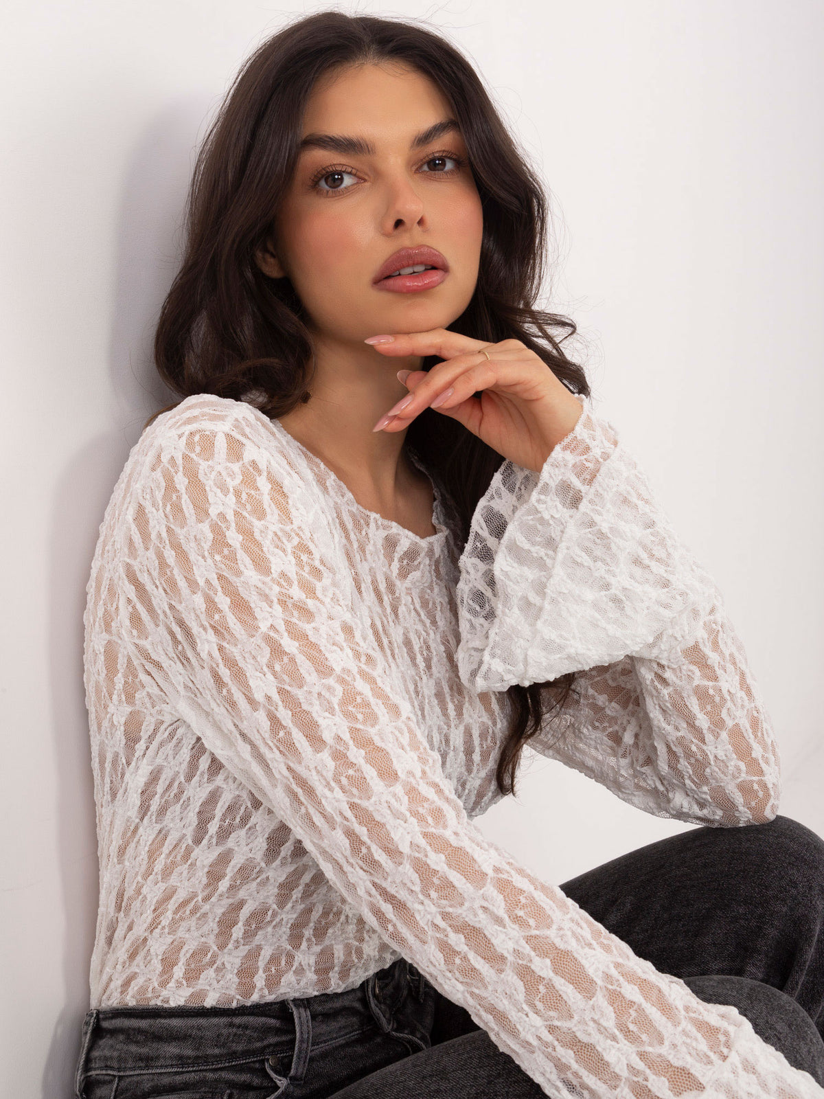 MELFIA Fitted Lace Blouse