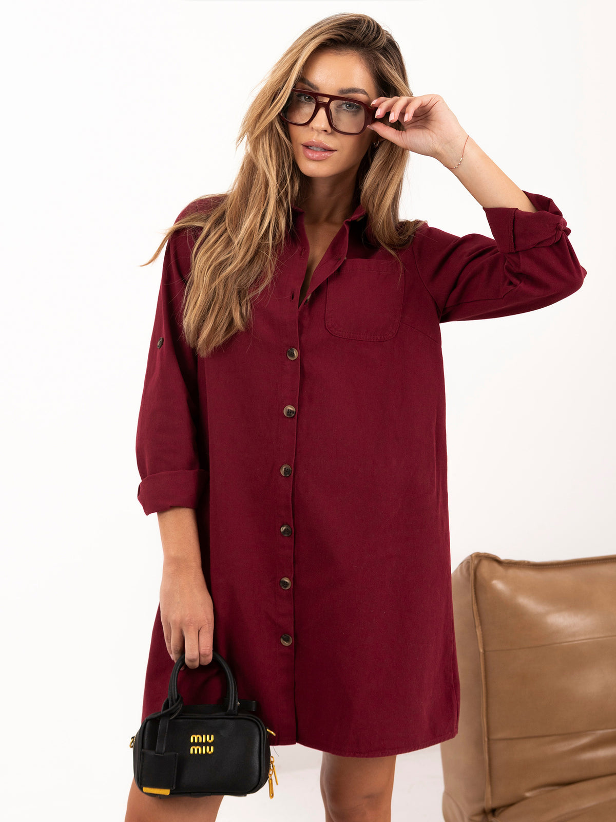 MELFIA LOREA – Jeanskleid im Hemd-Schnitt