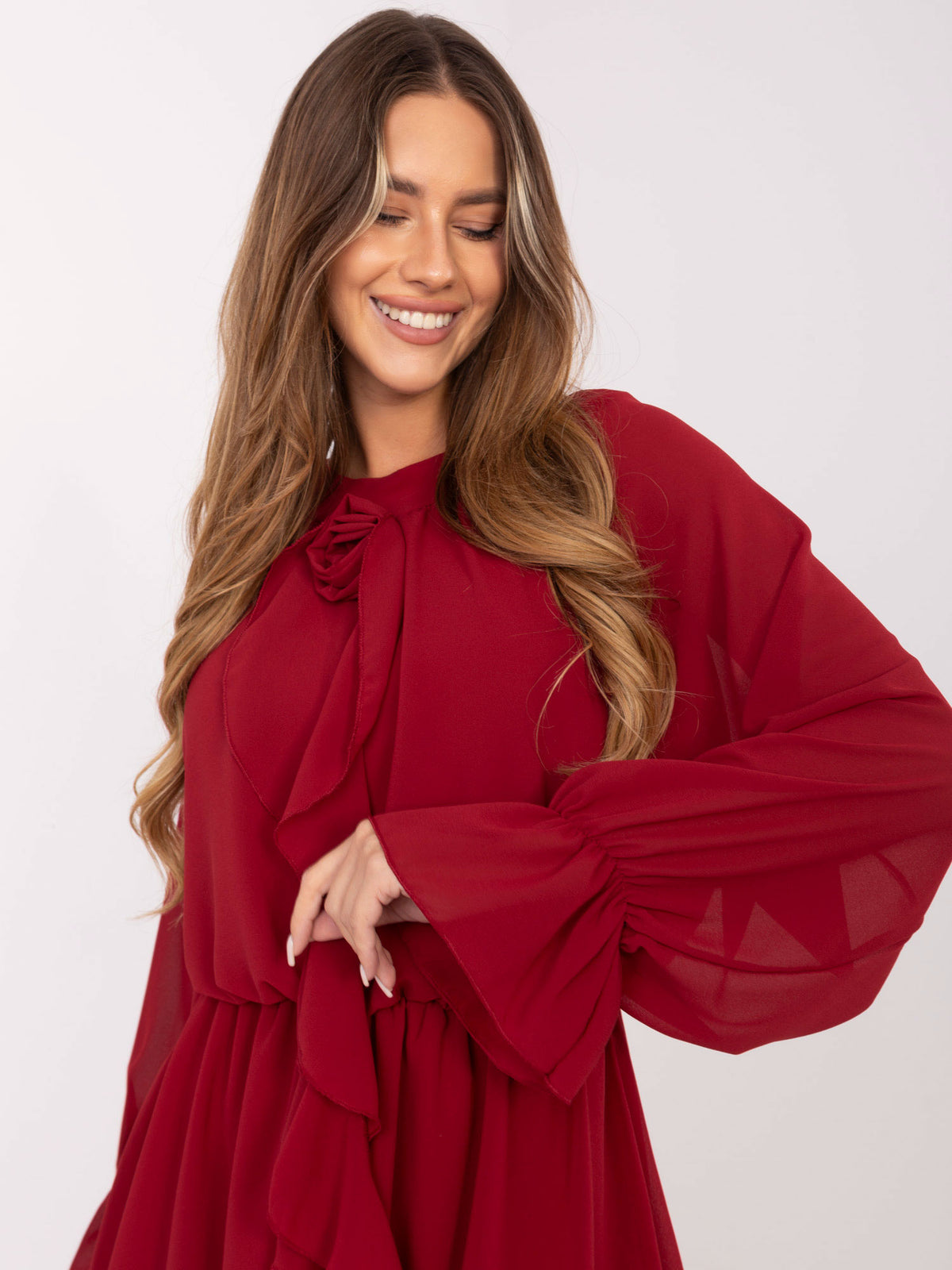 MELFIA Elegantes Cocktailkleid mit Rüsche