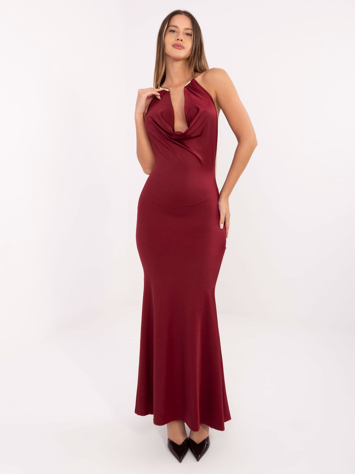 MELFIA Open Back Maxi Evening Dress