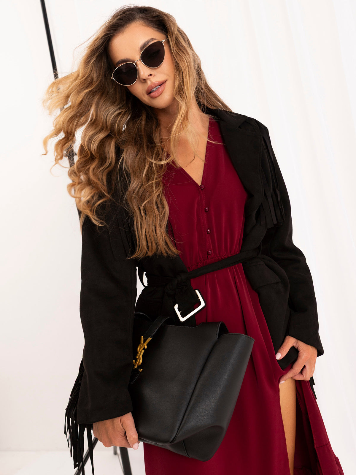 MELFIA ELARA – Midi-Kleid mit Rüschenärmeln