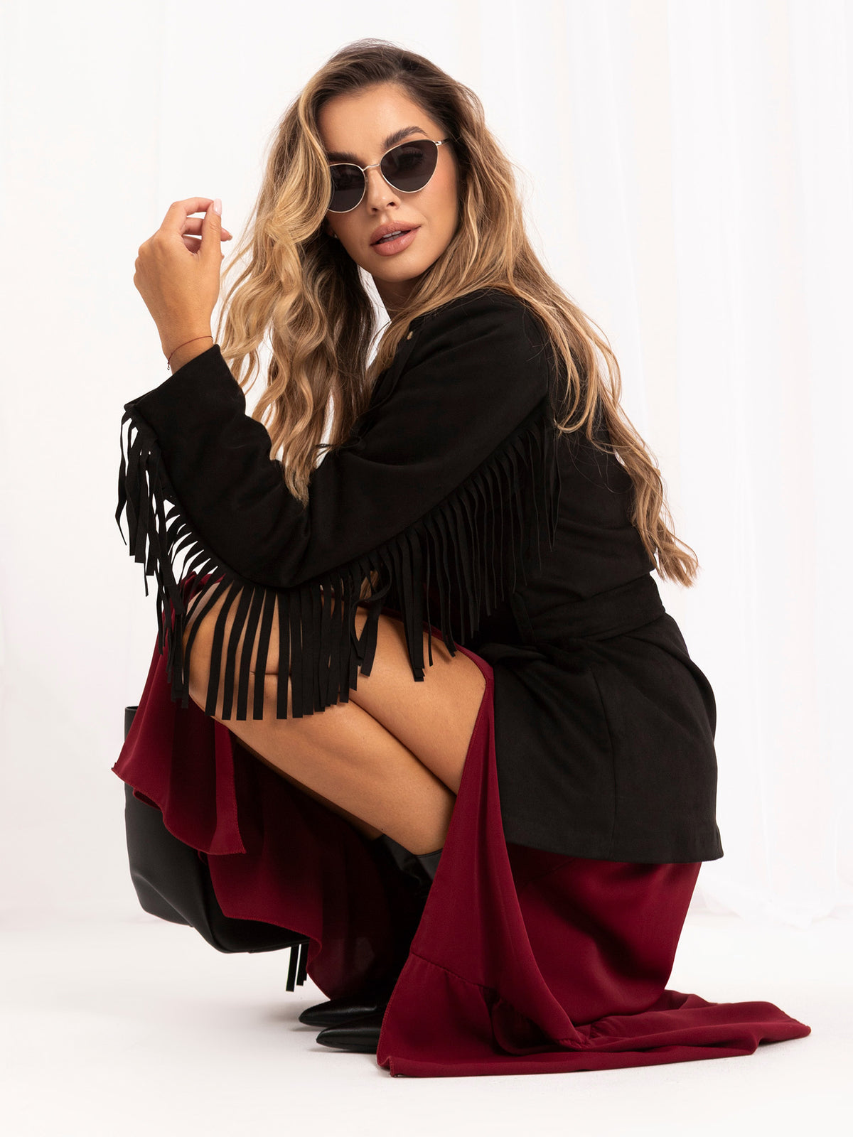 MELFIA ELARA – Midi-Kleid mit Rüschenärmeln