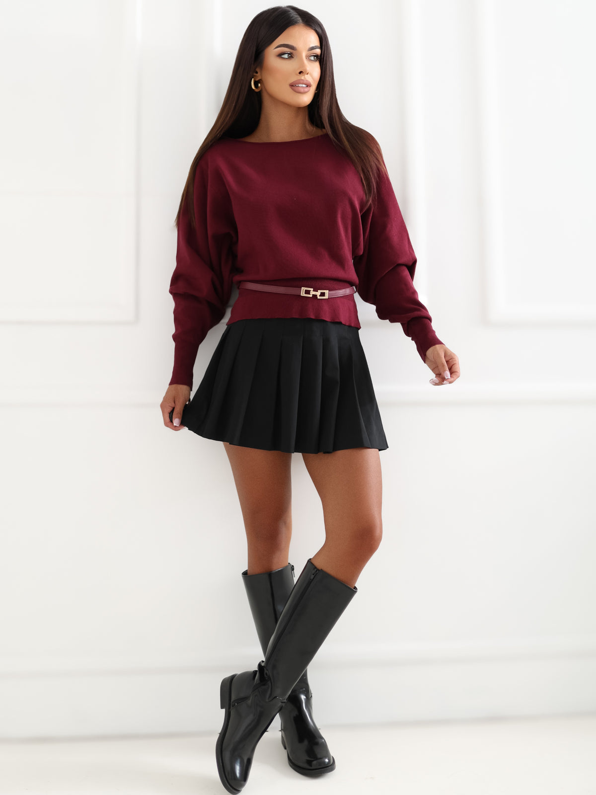 MELFIA® Pullover mit Fledermausärmeln – Tailliert