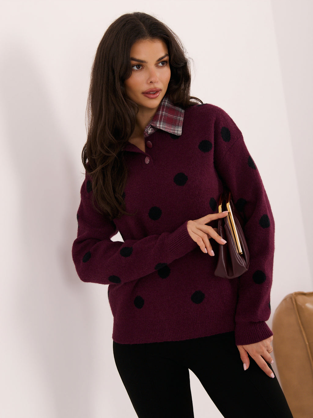 MELFIA – Oversize-Pullover mit Punktmuster