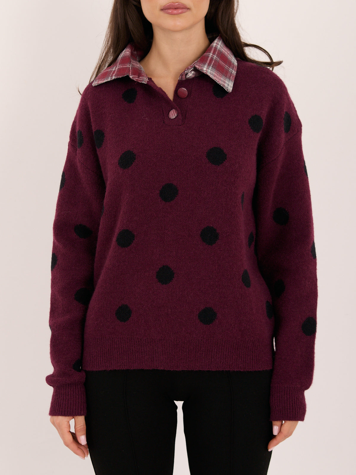 MELFIA – Oversize-Pullover mit Punktmuster