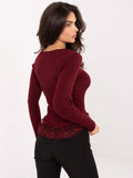 MELFIA® Pullover mit Zierknöpfen & Spitzendetail