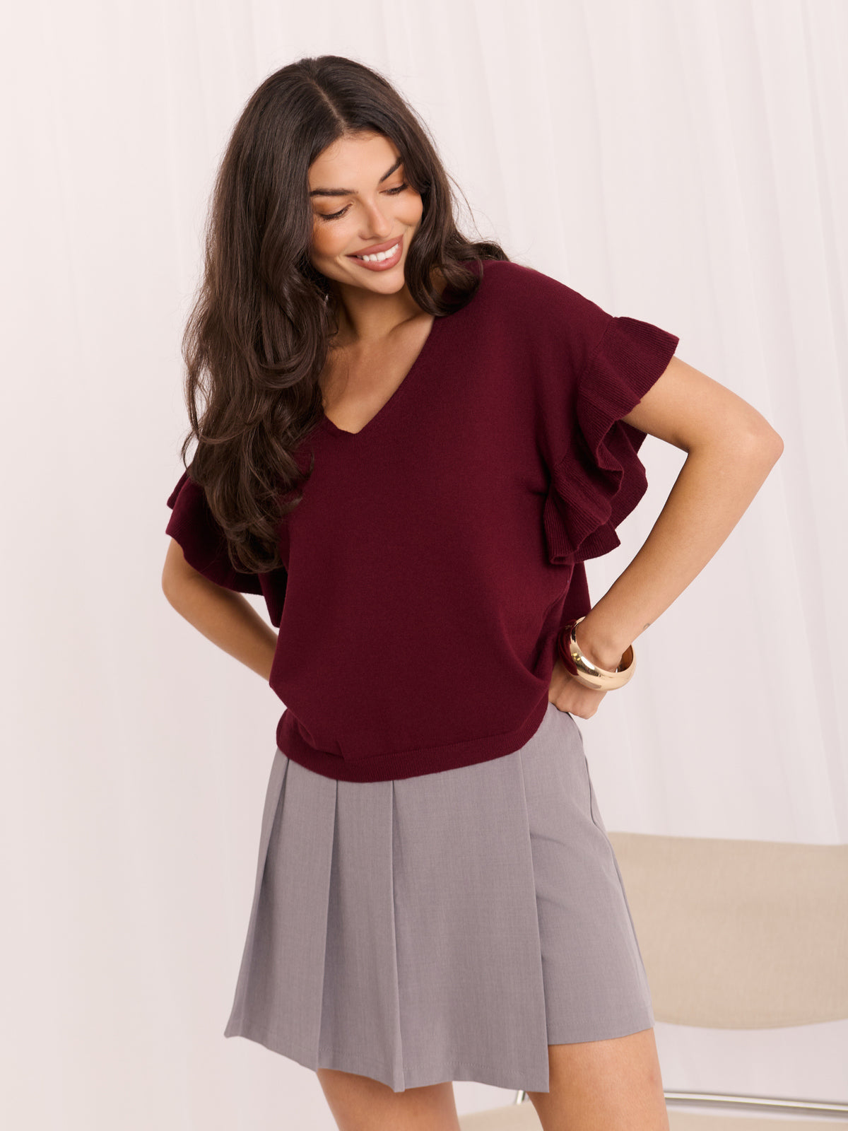 MELFIA® Pullover mit Rüschenärmeln