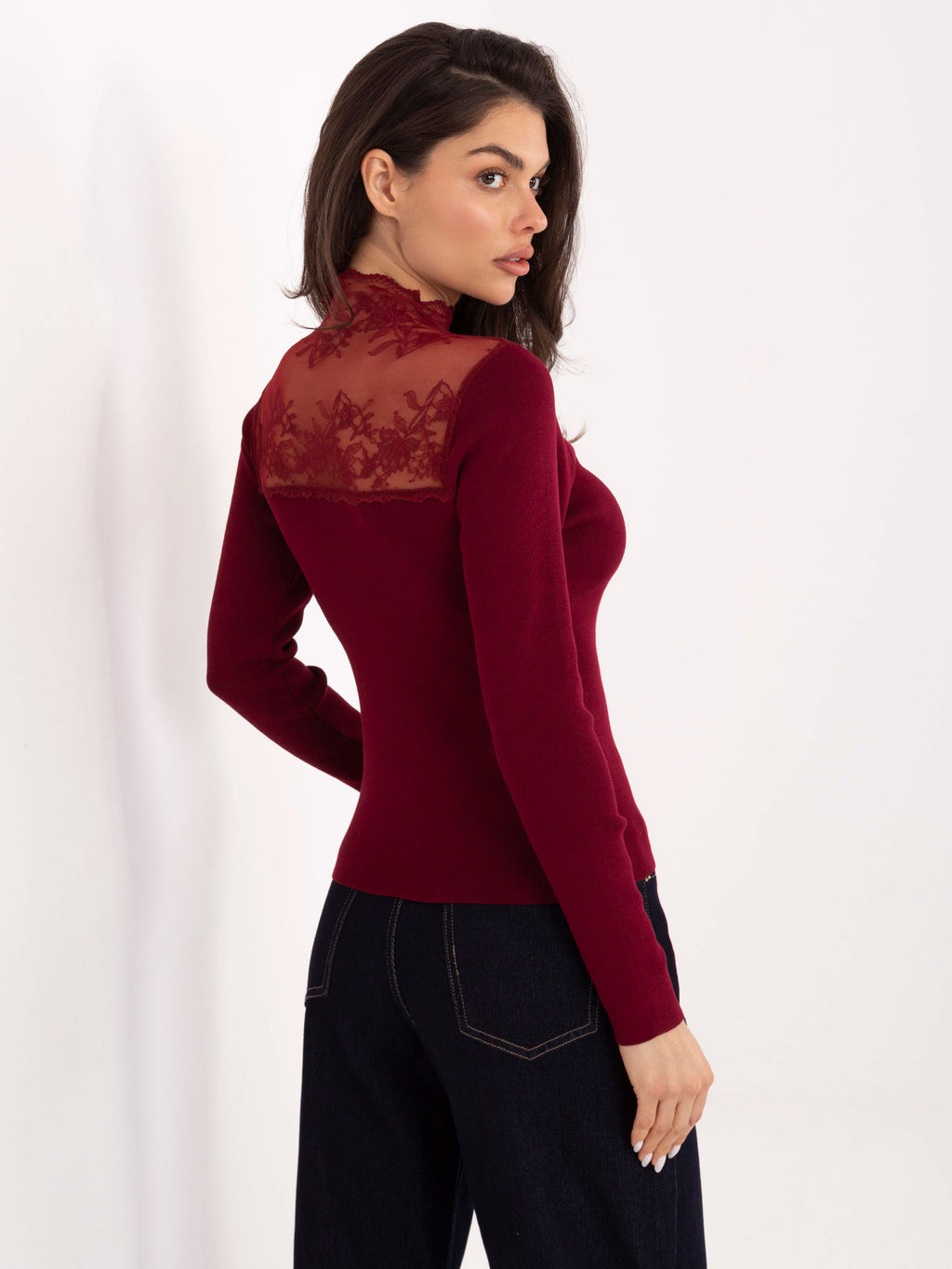 MELFIA® Taillierter Rippstrick-Pullover