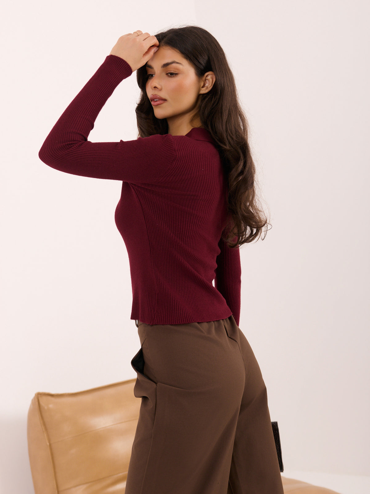 MELFIA® Polo-Pullover mit Doppelreißverschluss