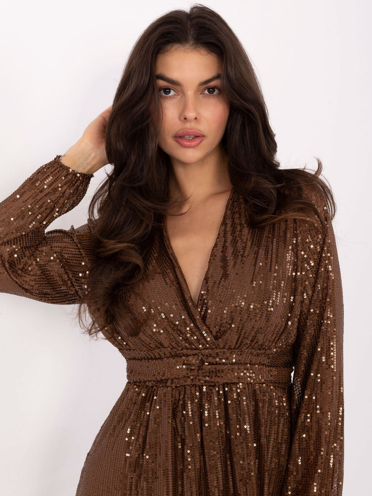 MELFIA® Pailletten-Wickelkleid