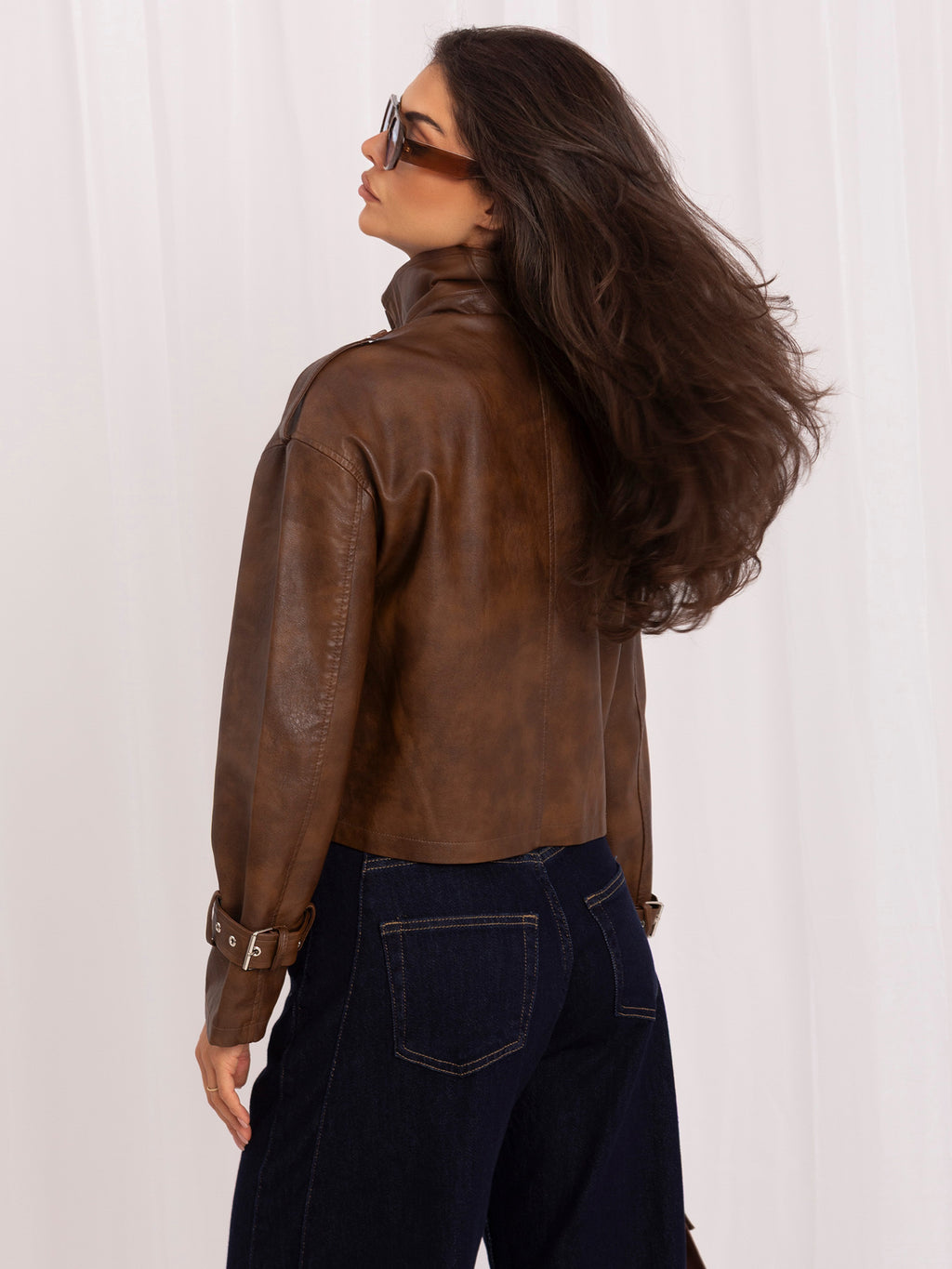 MELFIA Faux Leather Biker Jacket