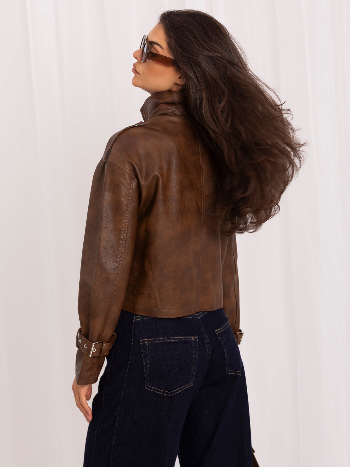 MELFIA Faux Leather Biker Jacket