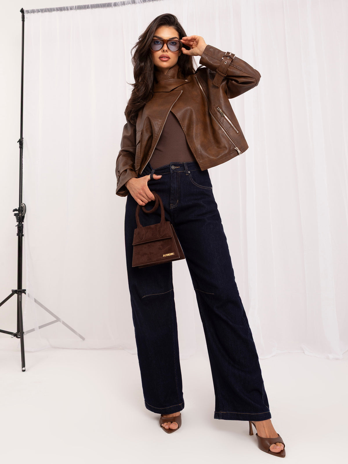 MELFIA Faux Leather Biker Jacket