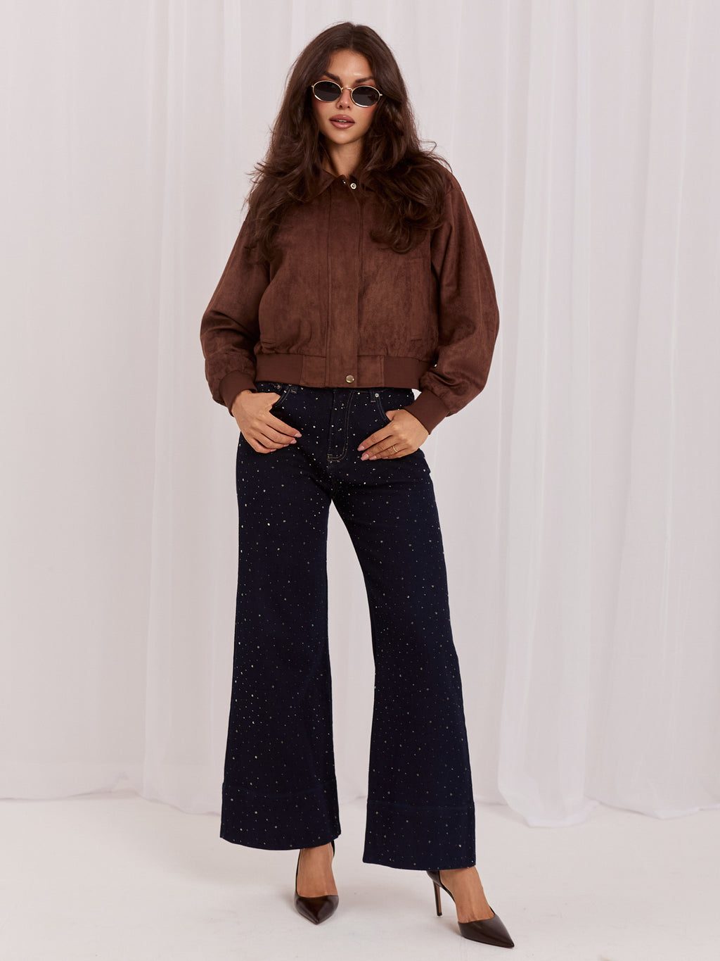 MELFIA  Jacke aus Kunstwildleder mit Schulterklappen