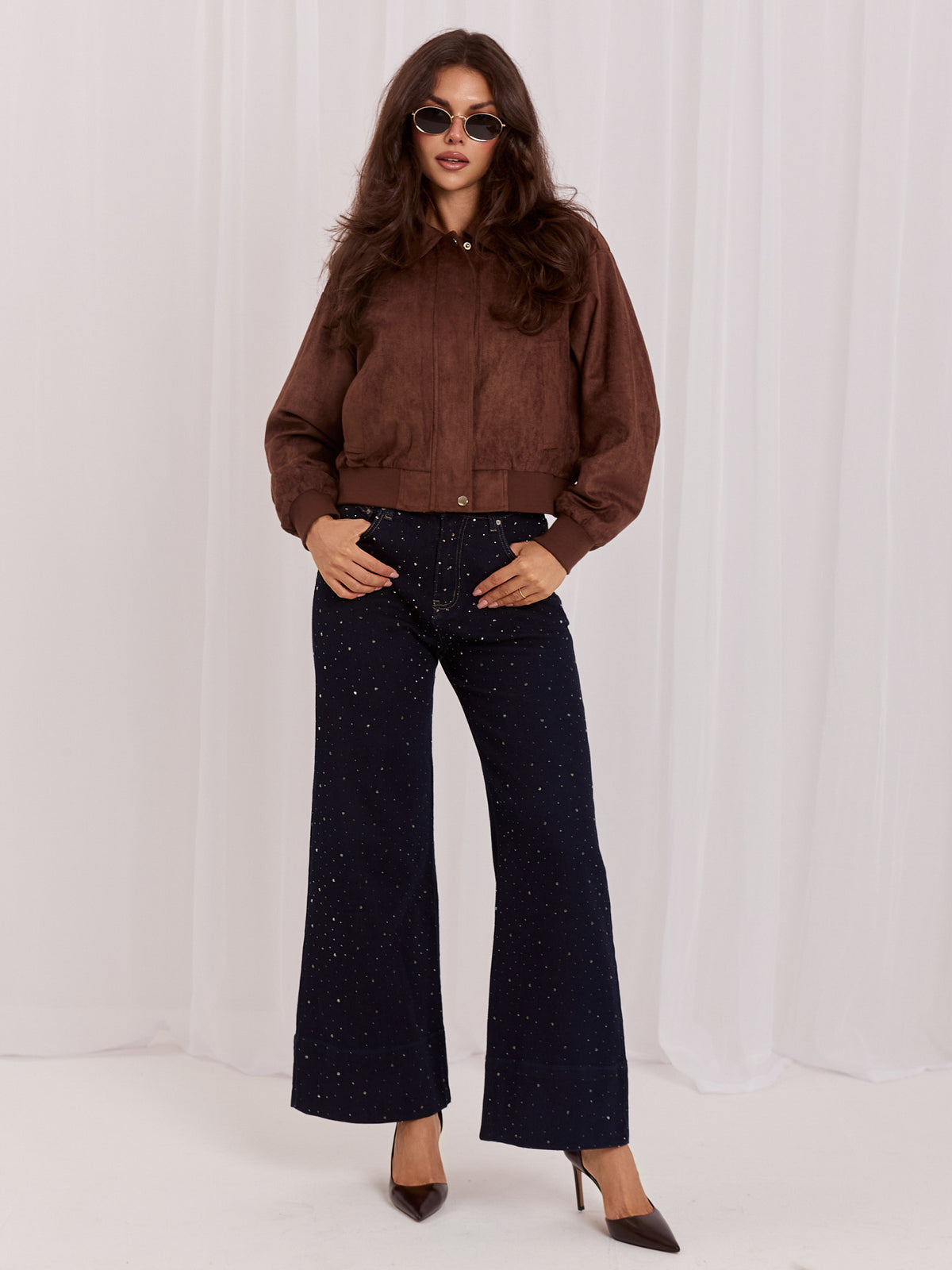 MELFIA  Jacke aus Kunstwildleder mit Schulterklappen