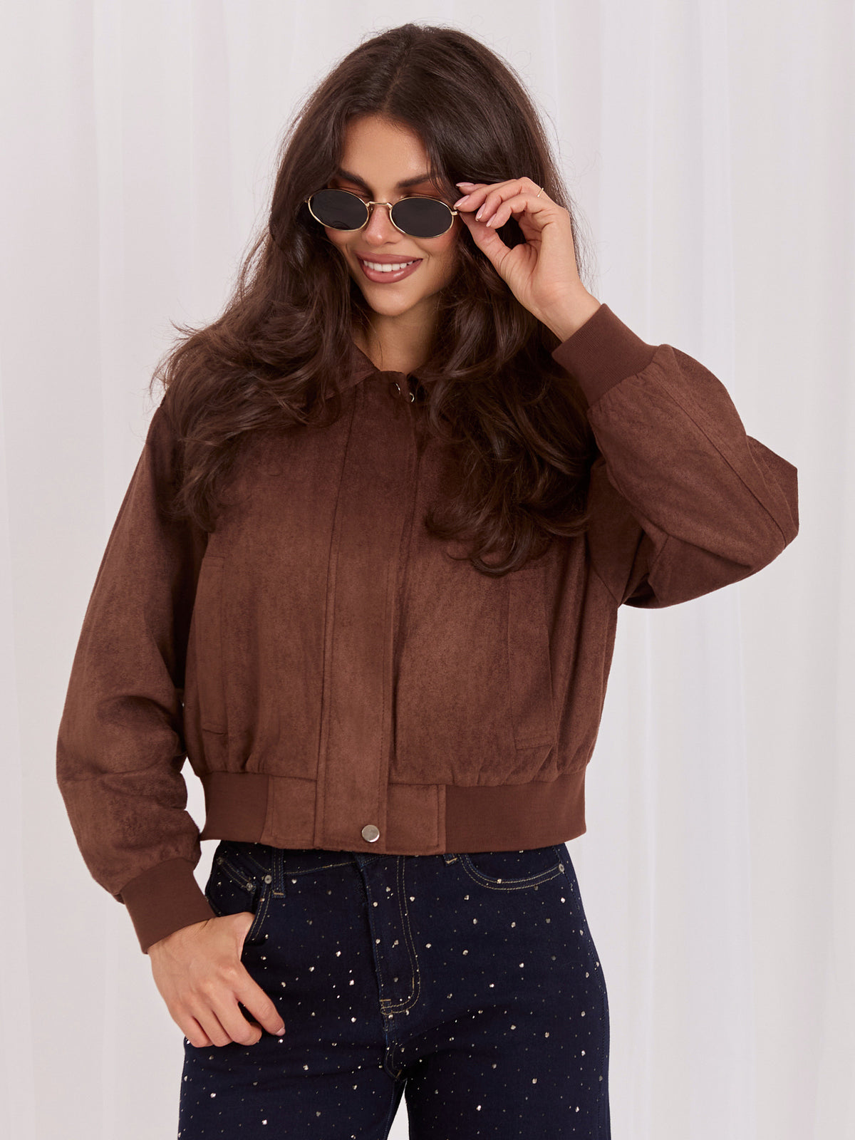 MELFIA  Jacke aus Kunstwildleder mit Schulterklappen