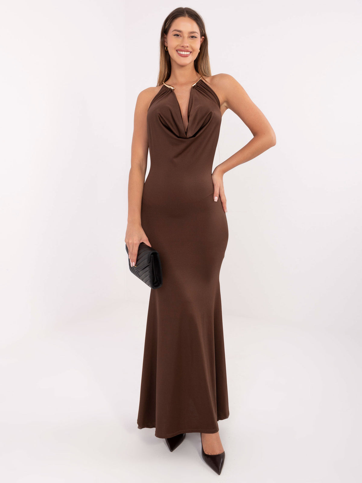 MELFIA Open Back Maxi Evening Dress
