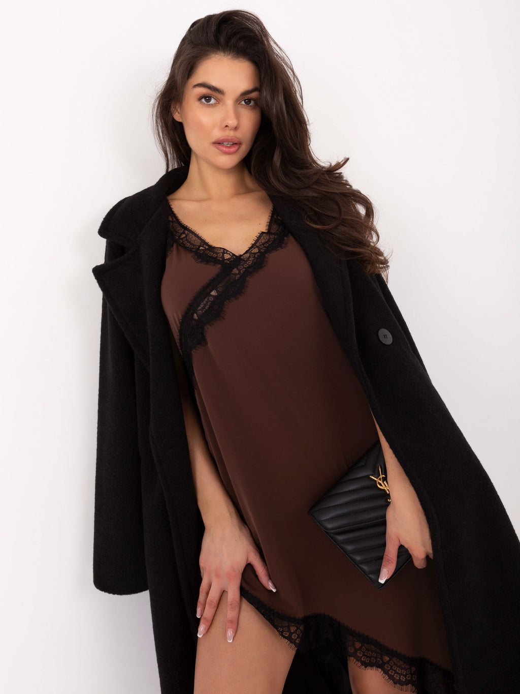 MELFIA® Satin-Kleid mit Schlitz