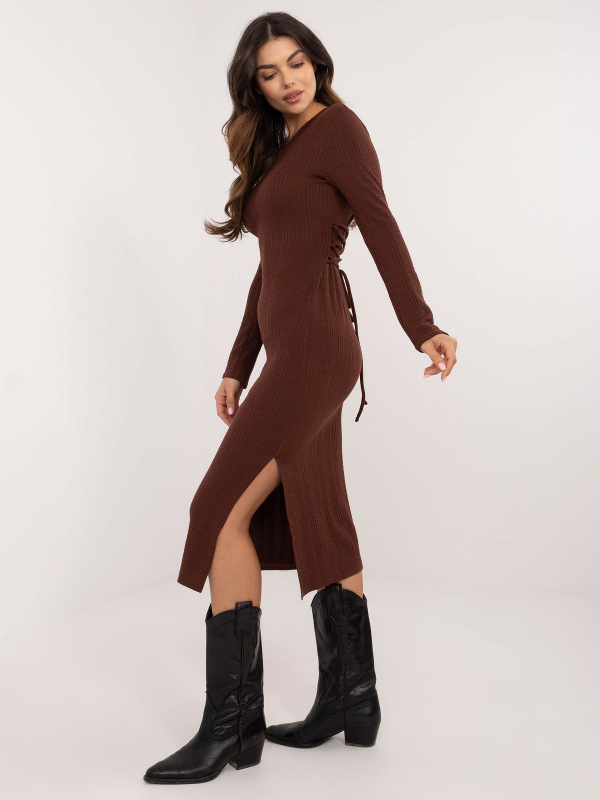MELFIA Lace-Up Bodycon Dress