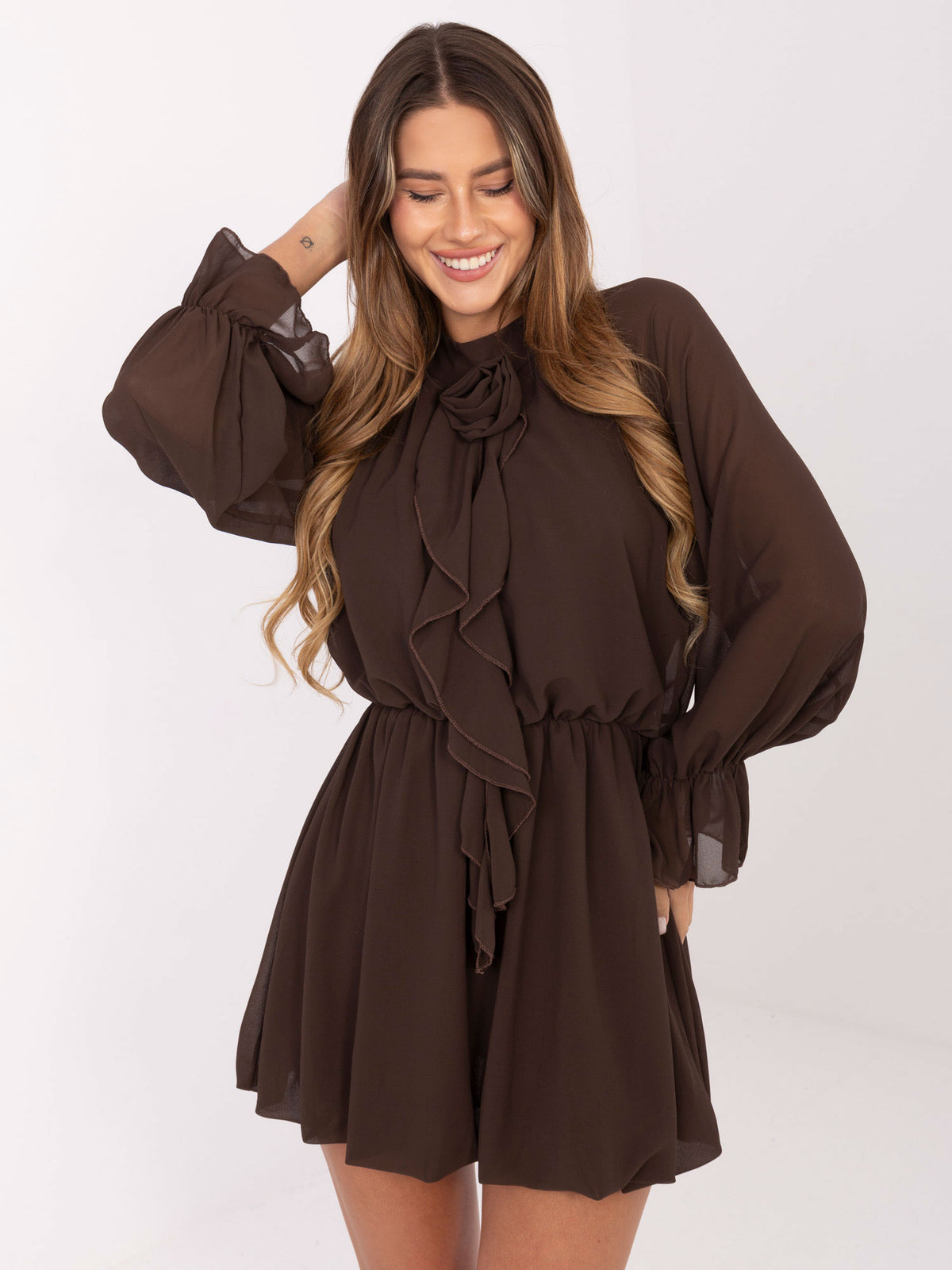MELFIA Elegantes Cocktailkleid mit Rüsche