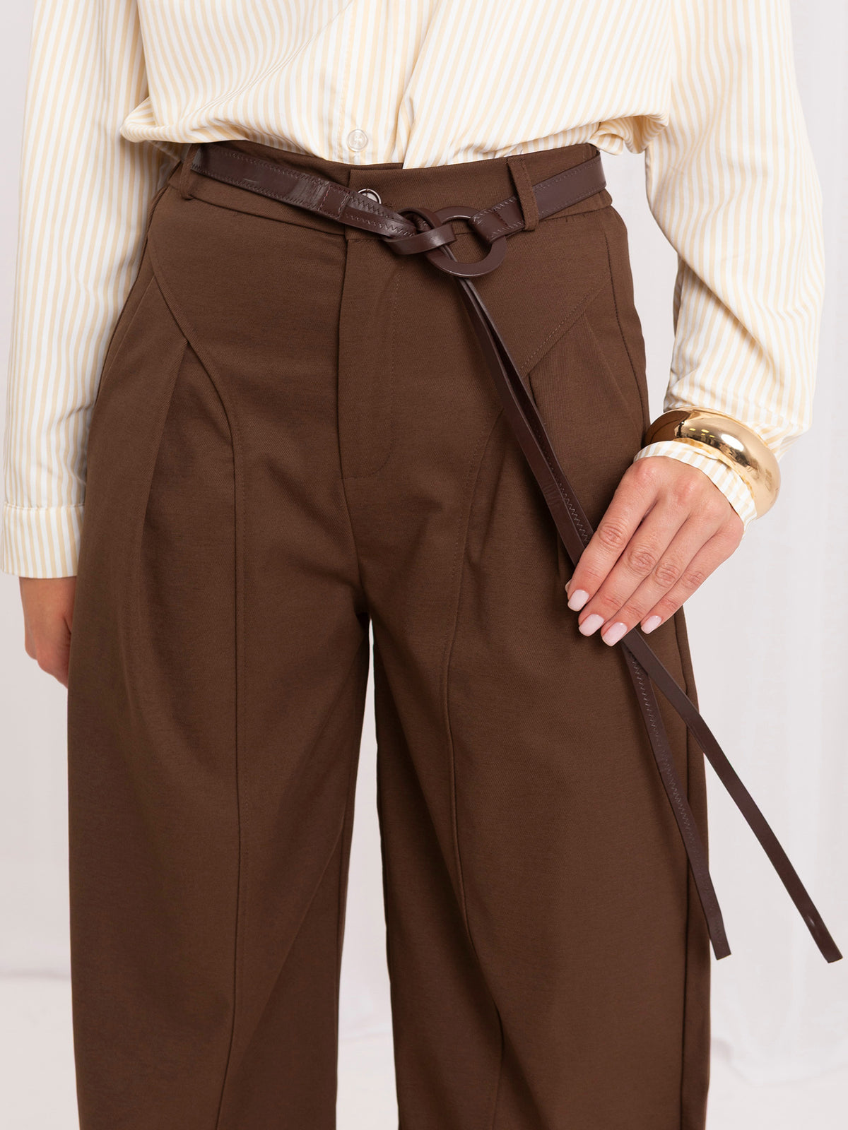 MELFIA Belted Wide Leg Trousers