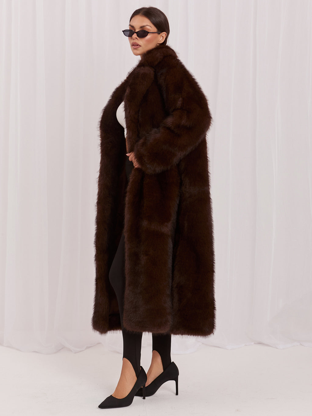 MELFIA Long Faux Fur Coat