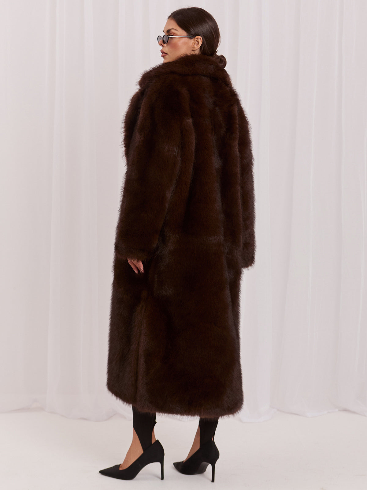 MELFIA Long Faux Fur Coat