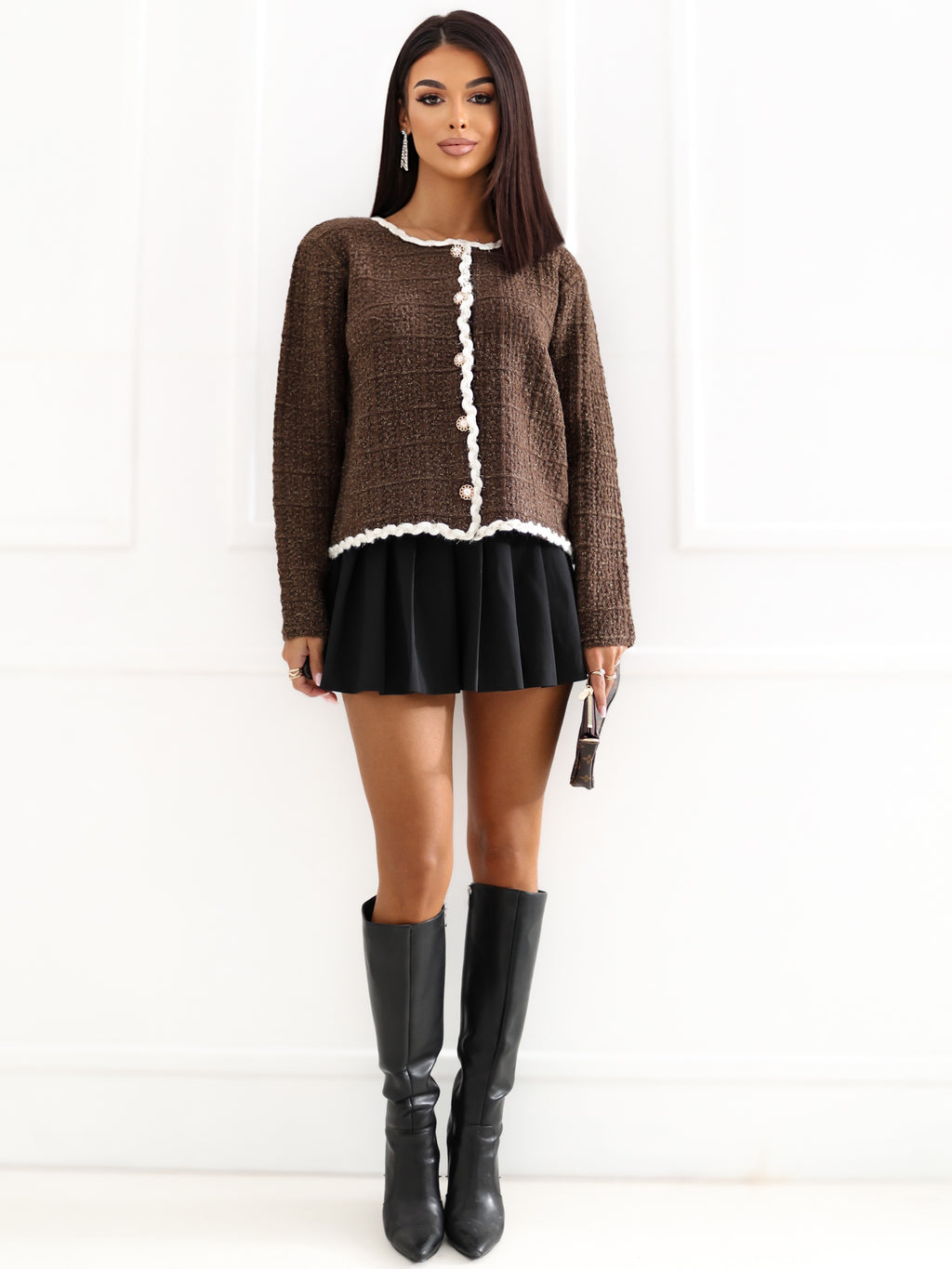 MELFIA LOREA – Eleganter Cardigan mit Strukturmuster