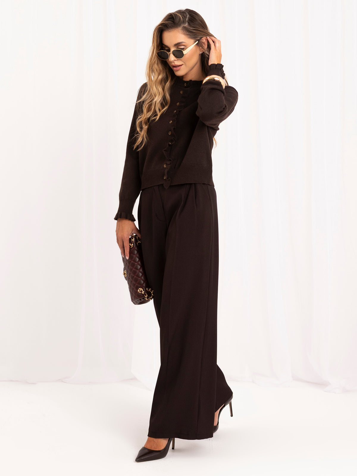 MELFIA Buttoned Knit Cardigan