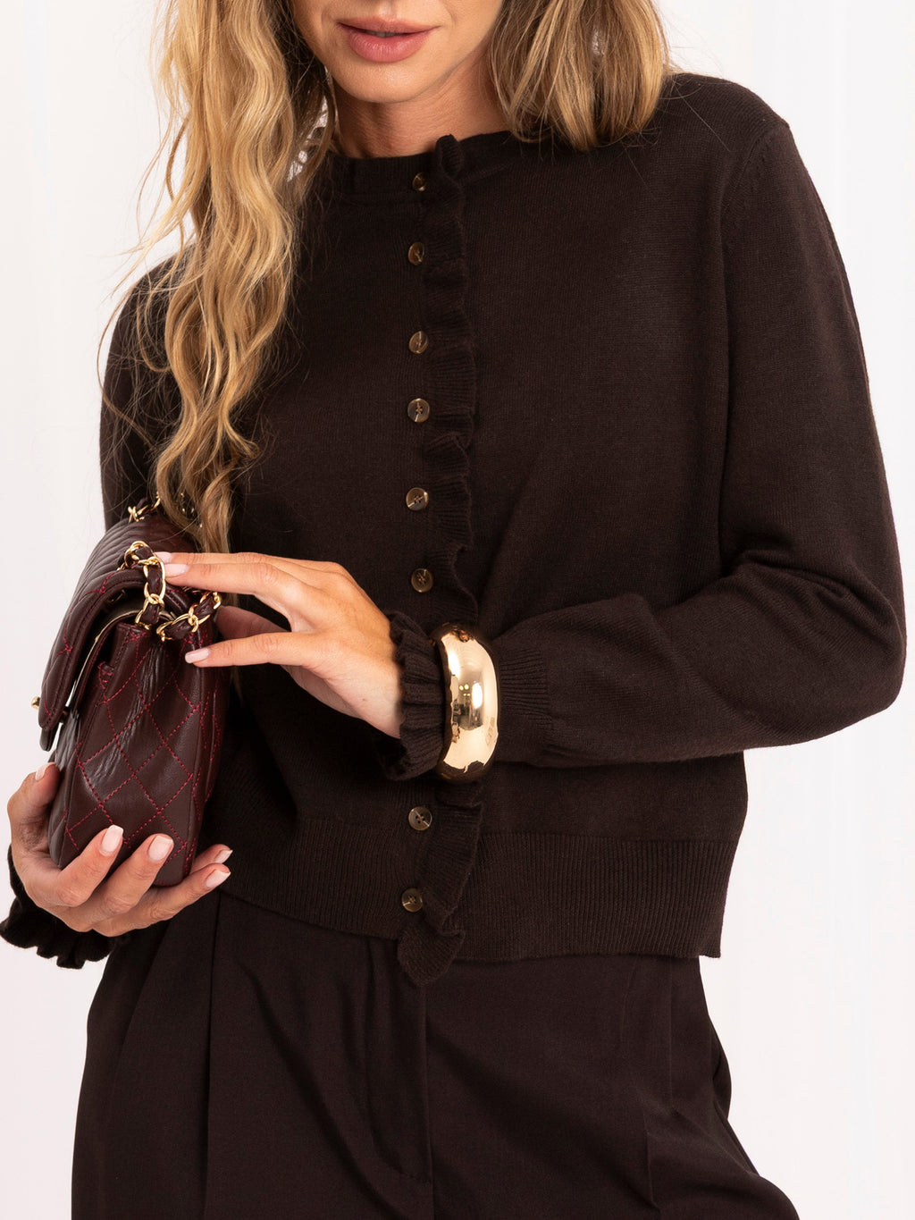 MELFIA Buttoned Knit Cardigan