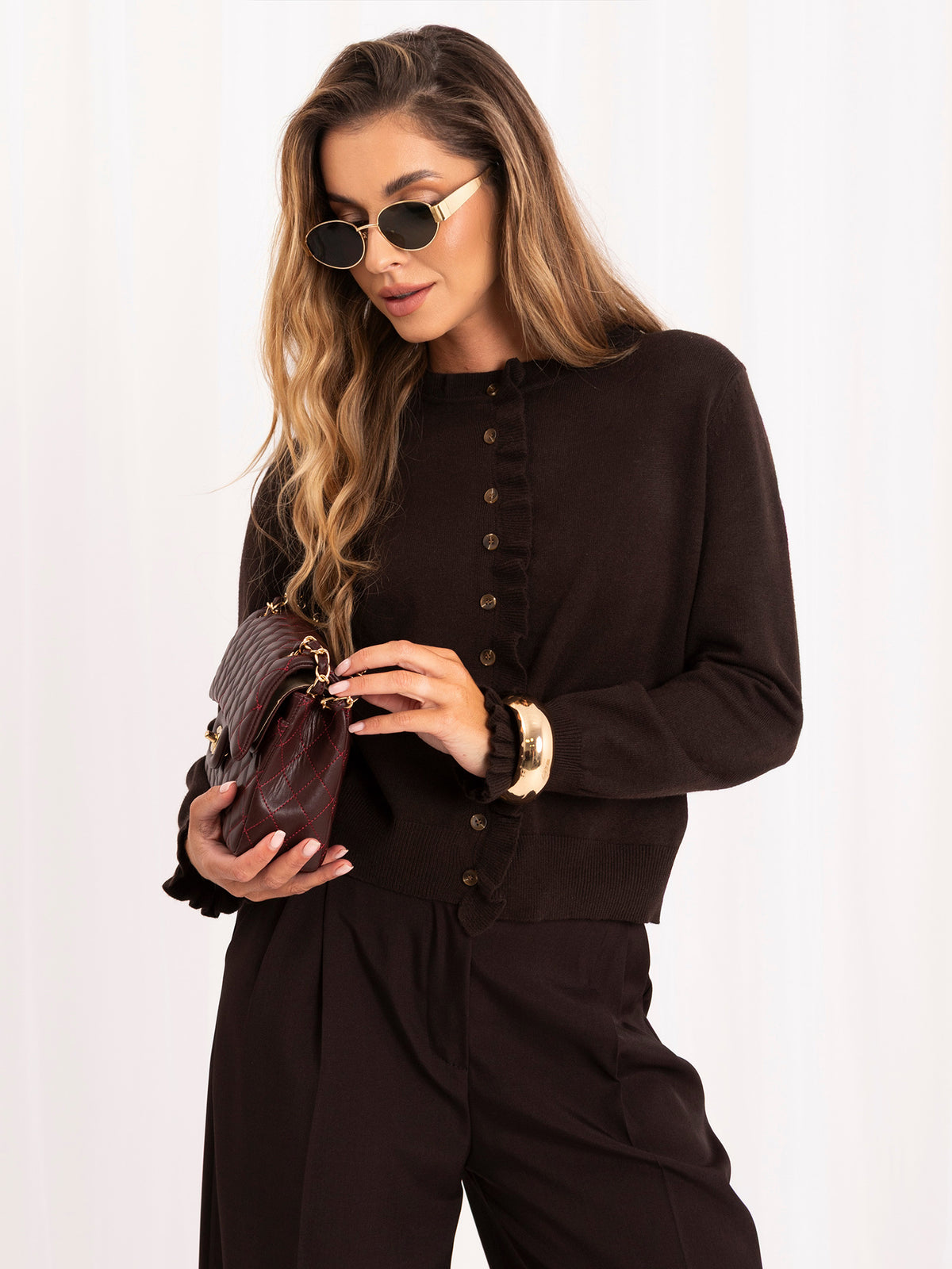 MELFIA Buttoned Knit Cardigan
