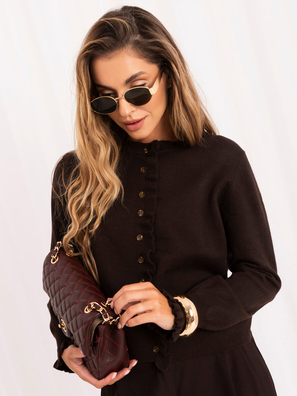 MELFIA Buttoned Knit Cardigan
