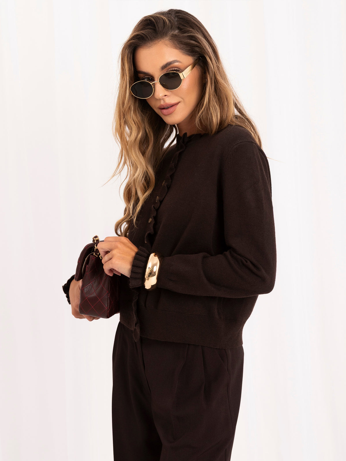 MELFIA Buttoned Knit Cardigan