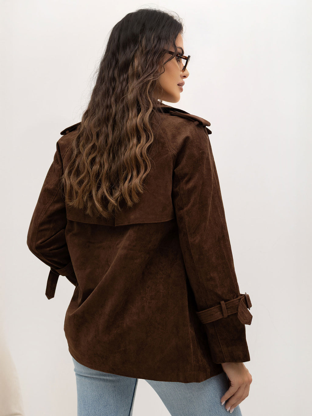 MELFIA Short Suede-Look Coat