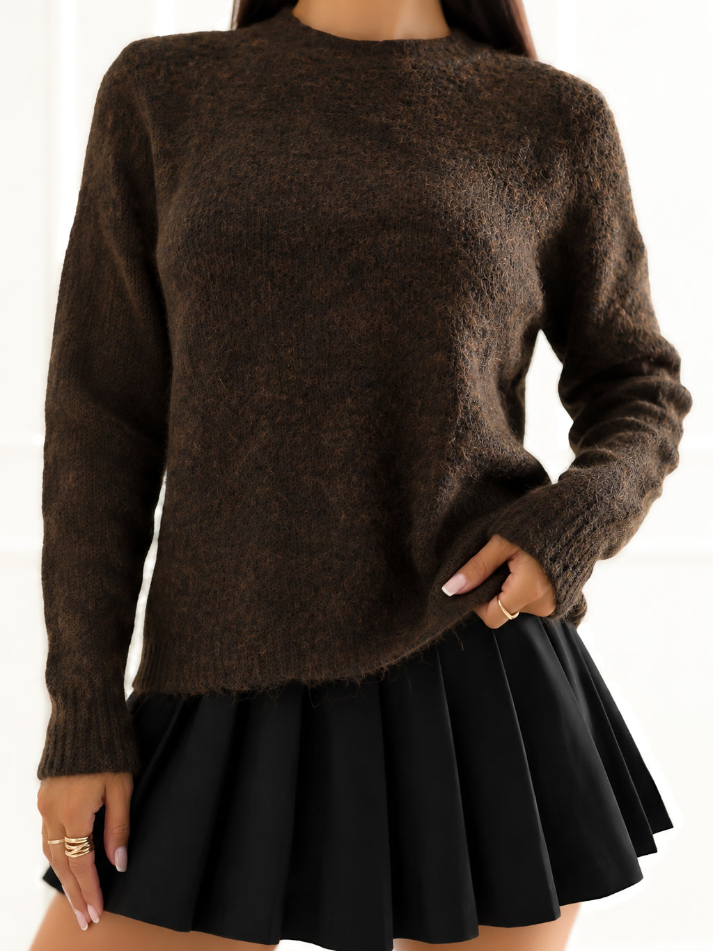 MELFIA ELENA – Flauschiger Cardigan mit Schmuckknöpfen