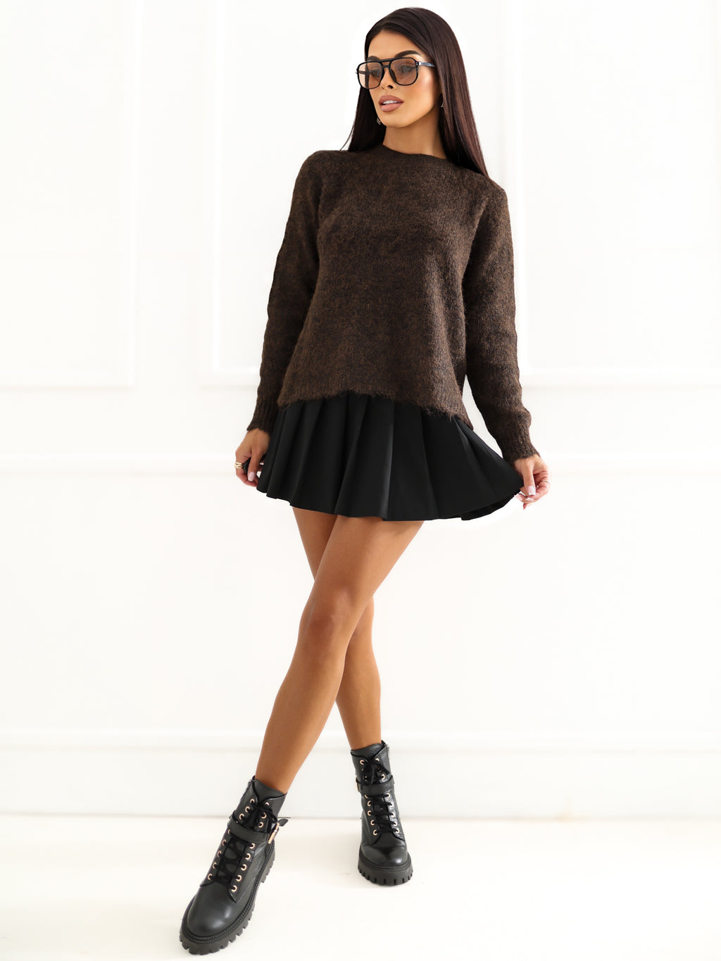 MELFIA ELENA – Flauschiger Cardigan mit Schmuckknöpfen