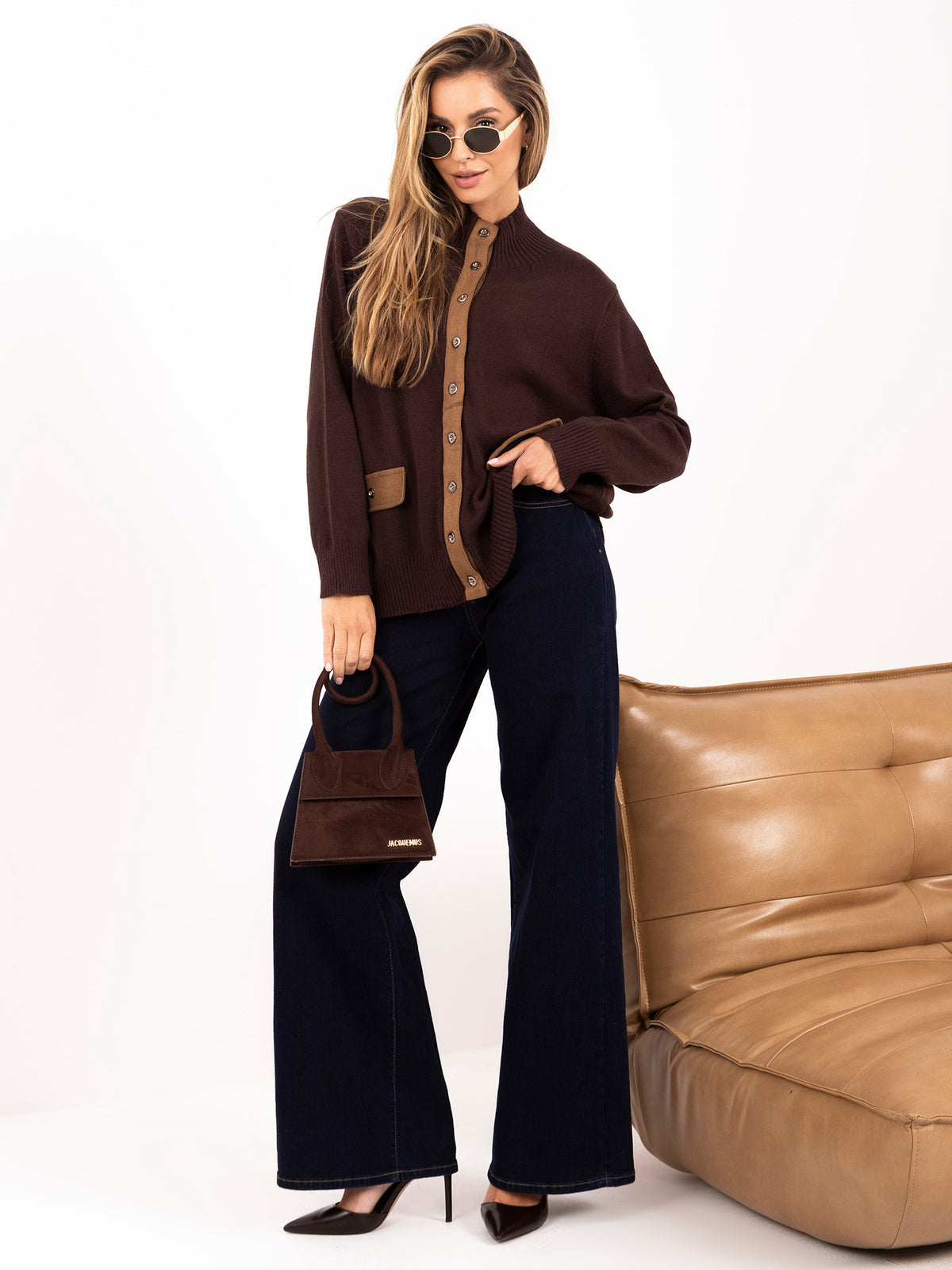 MELFIA® Cardigan mit Stehkragen & Knöpfen
