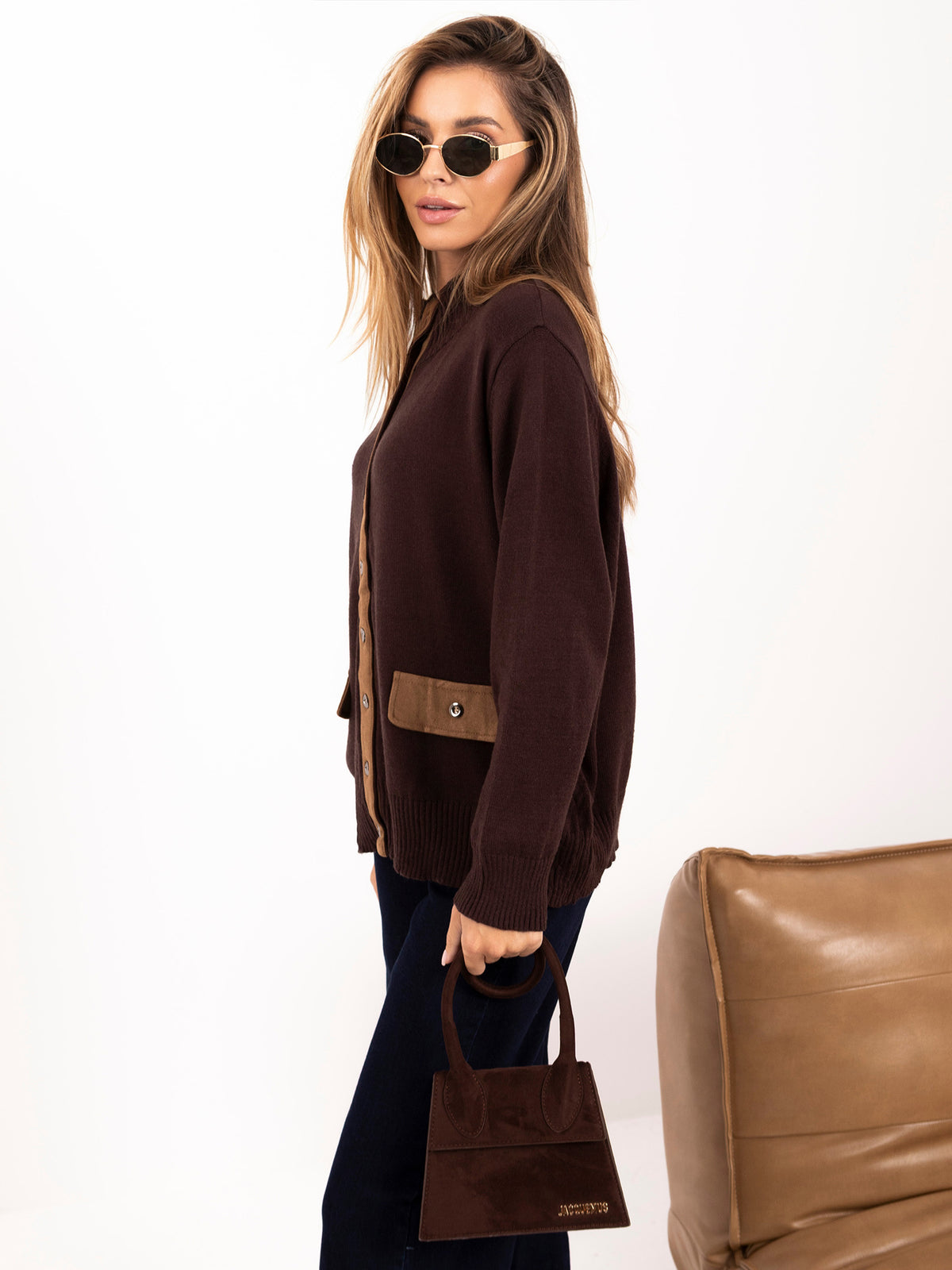 MELFIA® Cardigan mit Stehkragen & Knöpfen